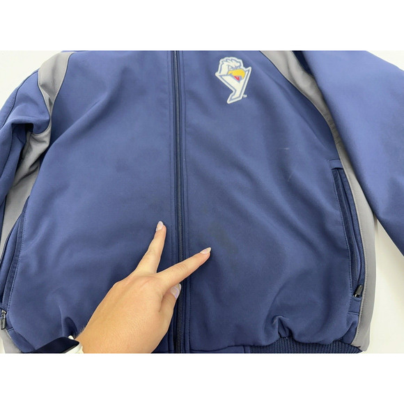 Mens New Balance York Revolution Baseball Jacket Size Small Navy Blue Zip Up - Picture 2 of 16